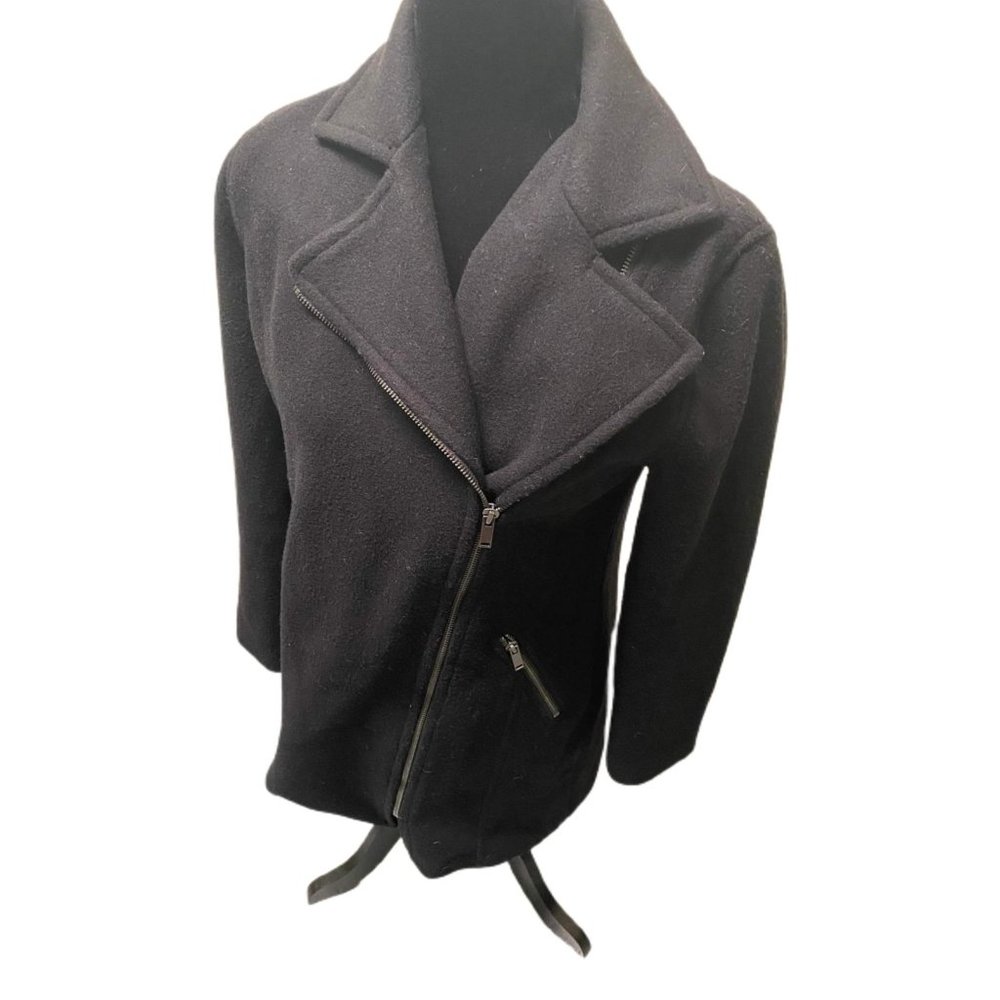 C22 Old Navy Women's Long Black Pea coat Jacket, XS, Pre-owned